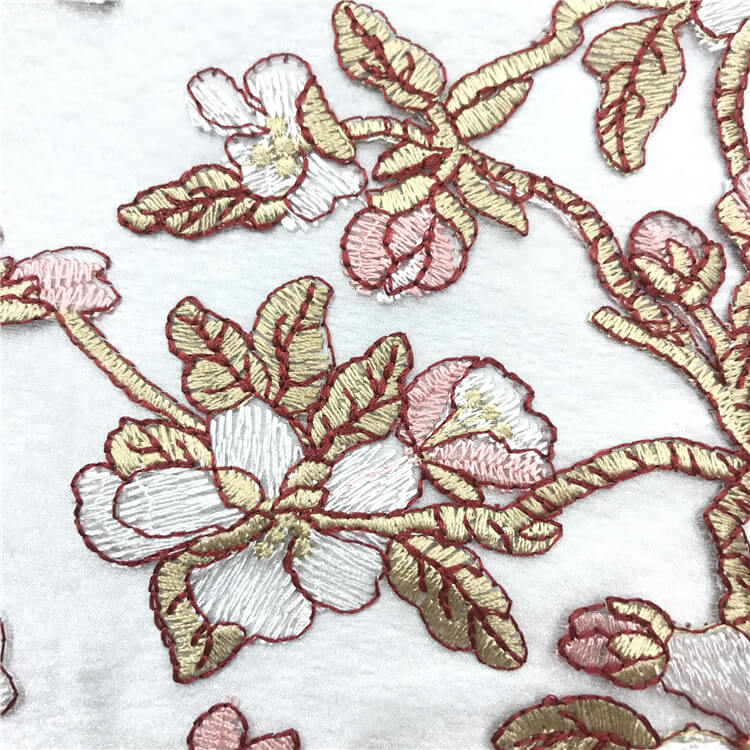 Embroidered Fabric Dress Evening Polyester for Women's Wear Wholesale 5